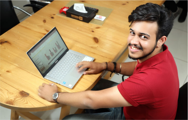 The illustration shows the data analytics student of chitkara university