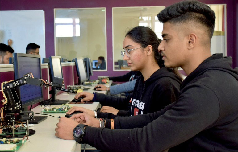 The students of chitkara university working on their projects.