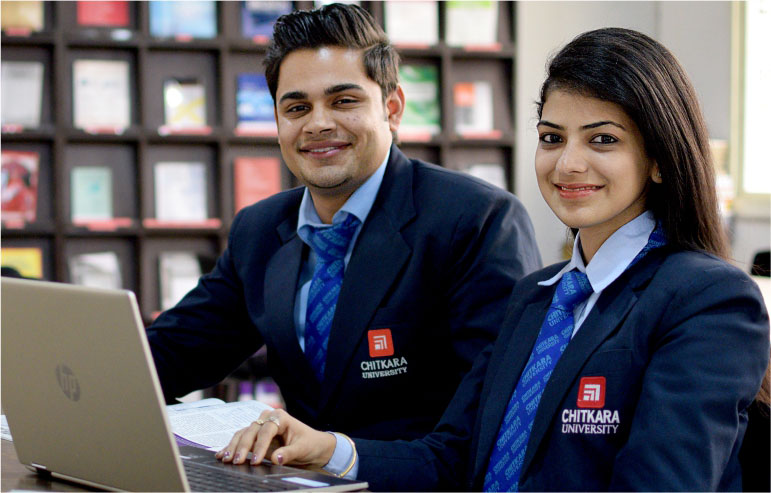 The image shows the mba students of chitkara university.