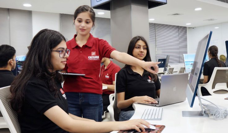 Students learning AI and Machine Learning concepts while comparing AI vs AI ML engineering specialisations in Computer Science Engineering