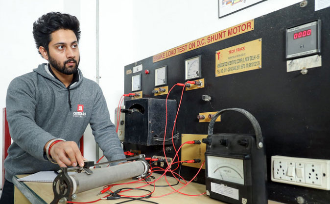 Student learning programming in B.E. Mechanical Engineering with CSE minor at Chitkara University