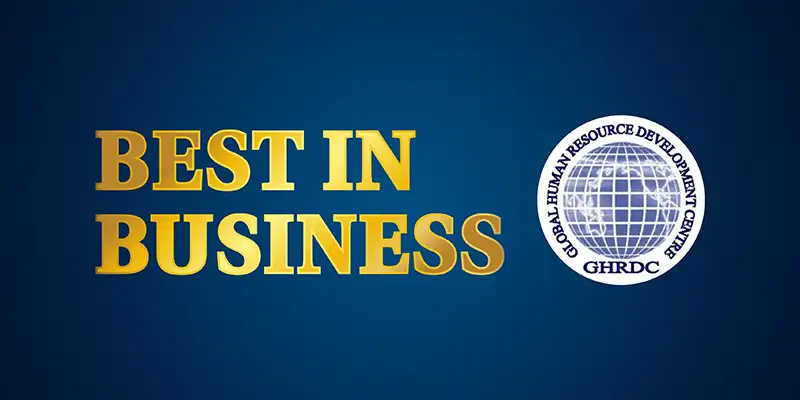 Best in business banner for GHRDC B School Raking 2025