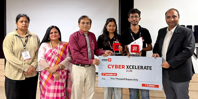 CYBER XCELERATE 2026 cybersecurity hackathon banner at Chitkara University