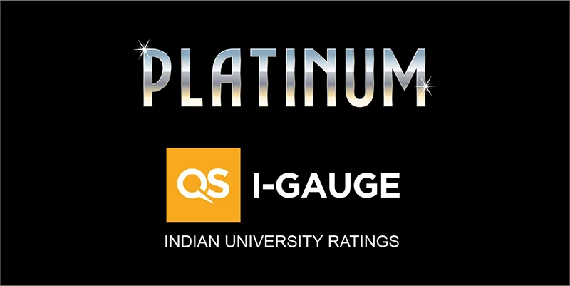 QS I-GAUGE Platinum rating banner for Chitkara University second consecutive achievement