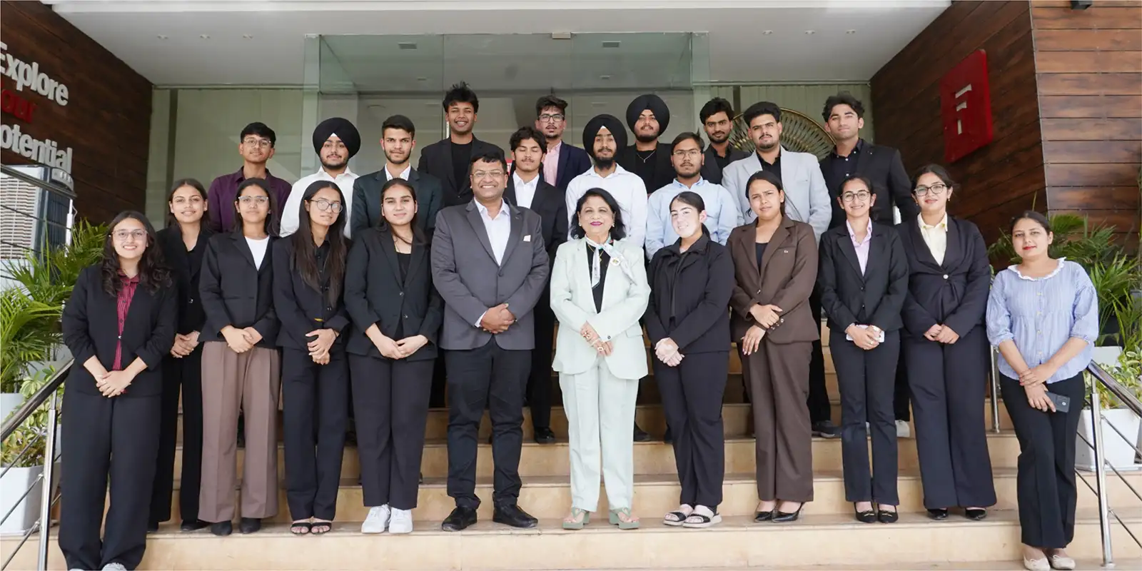 Student startups from Chitkara University with faculty after showcasing innovations at Microsoft India and IIM Lucknow.